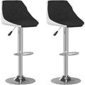 Lot de deux tabourets de bar en similicuir noir et blanc, assises confortables pour cuisine ou espace repas