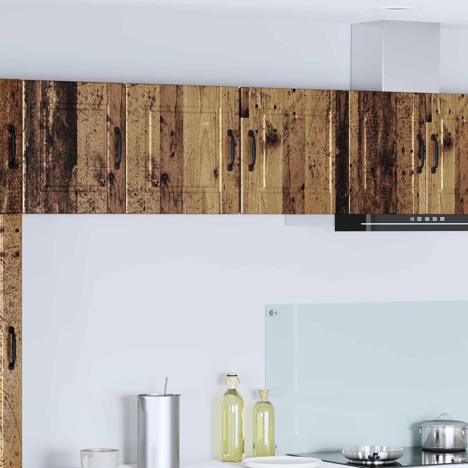 Placard mural effet bois ancien 40 x 31 x 40 cm avec rangement ferme pour cuisine moderne, salon ou espace repas