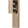 Colonne etroite en bois naturel 40 x 35 x 180 cm pour salle de bain, rangement vertical pratique et peu encombrant