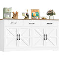 Meuble cuisine 150 cm avec quatre portes et trois tiroirs, buffet spacieux pour rangement quotidien