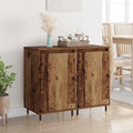 Lot de 2 buffets en metal effet vieilli 35 x 40 x 70 cm avec rangement pratique pour salon, couloir ou salle a manger