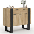 Petit buffet bois noir 100 cm avec trois portes et tiroir de rangement pratique