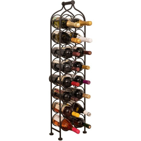 Porte bouteilles en fer forge 105 cm, support decoratif pour vin et rangement de cuisine